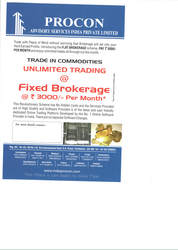 FLAT BROKERAGE OF RS.500/CRORE TO TRADE IN COMMODITY
